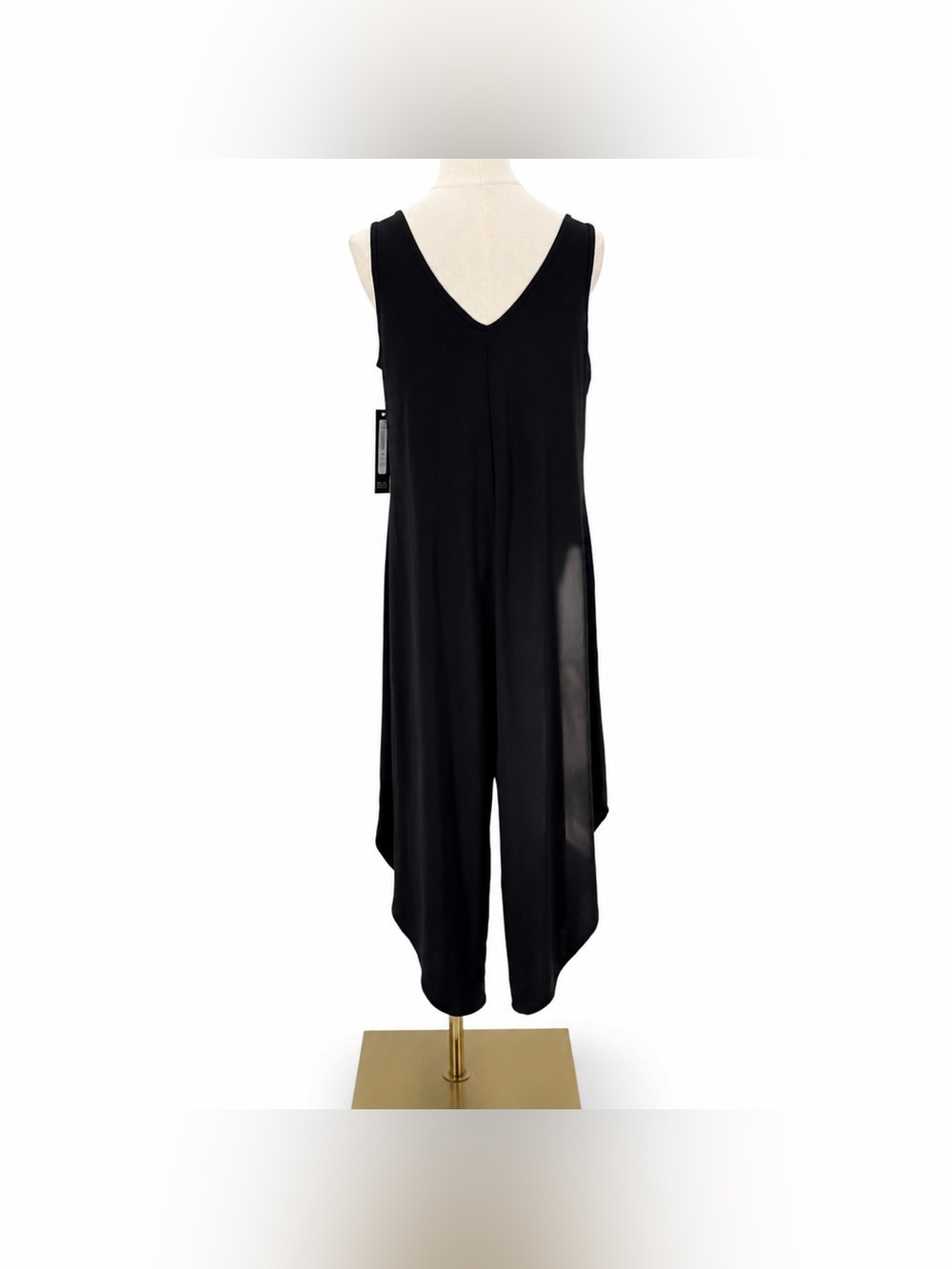 Nicole Miller Black Sleeveless Harem Jumpsuit Relaxed Lounge One-Piece Romper - Picture 2 of 10
